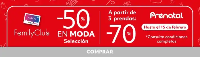 Hasta -70% en selección Moda | Family Club | Prénatal