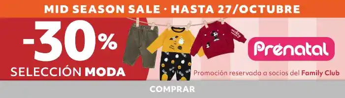 -30% en MODA para miembros Family Club | Prénatal