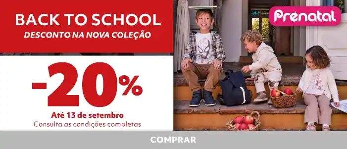 20% desconto na Nova Coleção | Back to School | Prenatal