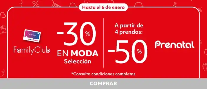 Hasta -50% en selección Moda | Family Club | Prénatal
