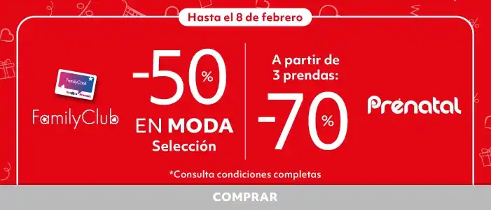 Hasta -70% en selección Moda | Family Club | Prénatal