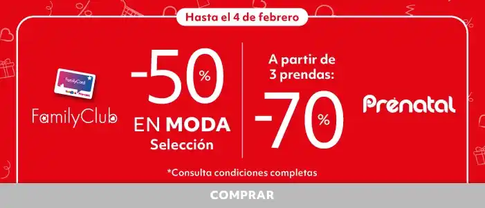 Hasta -70% en selección Moda | Family Club | Prénatal