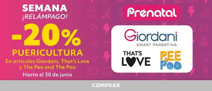 -20% descuento directo en Puericultura Giordani, That´s Love y The Pee & The Pool