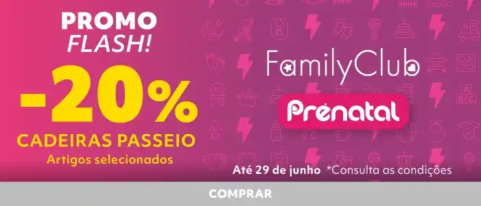 PROMO FLASH! 20% desconto direto em cadeiras de passeio | Prénatal