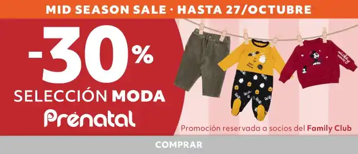 -30% en MODA para miembros Family Club | Prénatal