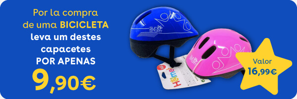 Por la compra de uma BICICLETA leva um destes capacetes por apenas 9,90€