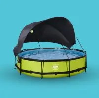 Piscina tubular desmontável com estrutura metálica, ideal para o verão