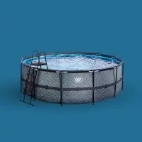 Piscina de aço com efeito pedra para exteriores